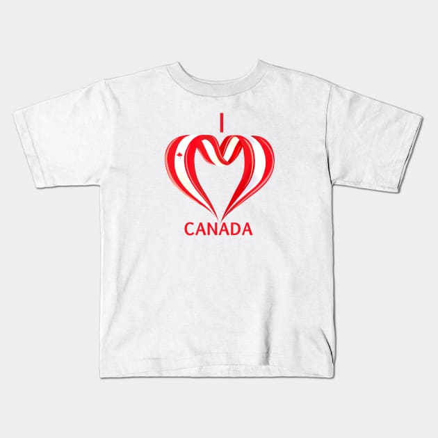 I LOVE CANADA Kids T-Shirt by Miruna Mares